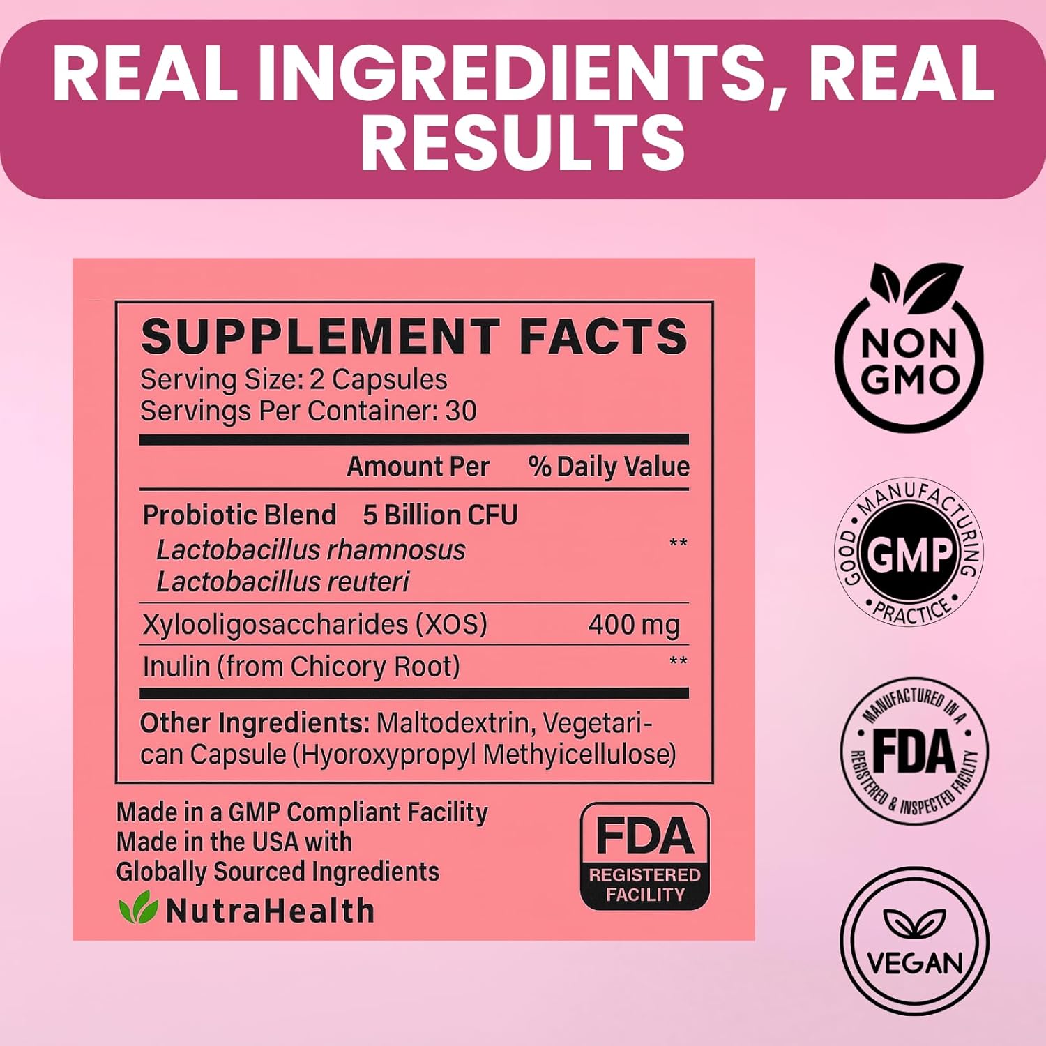 Vaginal Probiotic + Prebiotic for Women – Supports pH Balance, Yeast & Odor – with Lactobacillus rhamnosus, reuteri – Gut & Feminine Health – 60 Capsules